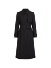 The Sei Structured Double-breasted Trench Coat In Black