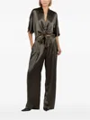 The Sei Tie-front Short-sleeve Blouse In Green