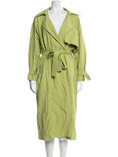 Pre-owned The Sei Trench Coat In Green