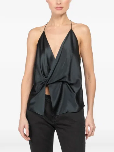 The Sei Twisted Cami Top In Black