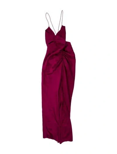 Pre-owned The Sei V-neck Long Dress In Pink