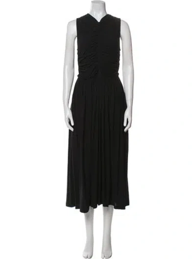 Pre-owned The Sei V-neck Long Dress W/ Tags In Black
