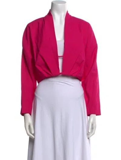 Pre-owned The Sei V-neck Long Sleeve Crop Top In Pink