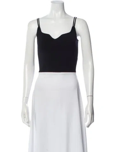 Pre-owned The Sei V-neck Sleeveless Crop Top In Gray