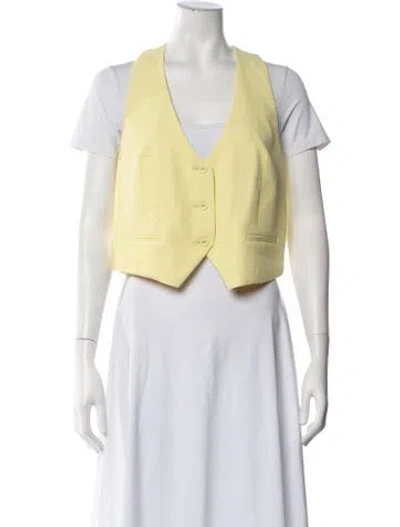 Pre-owned The Sei V-neck Sleeveless Top In Yellow