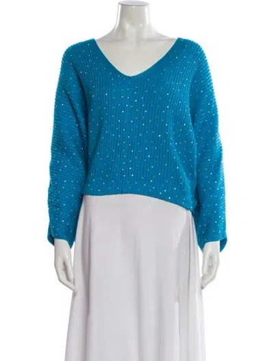 Pre-owned The Sei V-neck Sweater In Blue