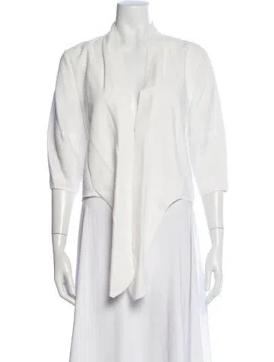 Pre-owned The Sei V-neck Three-quarter Sleeve Crop Top In White