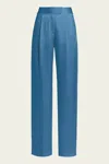 The Sei Wide Leg Trouser In Dusty Blue