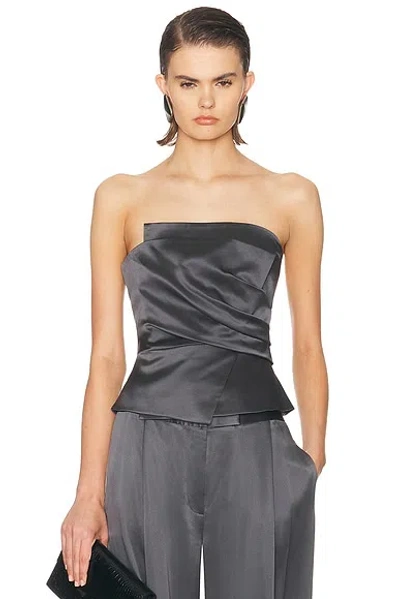 The Sei Wrap Bustier Top In Gray
