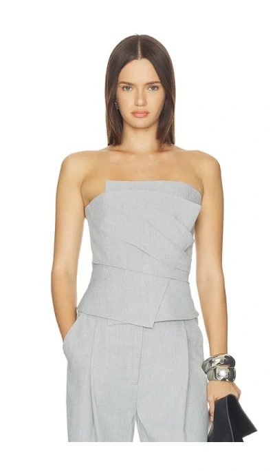 The Sei Wrap Bustier Top In Gray