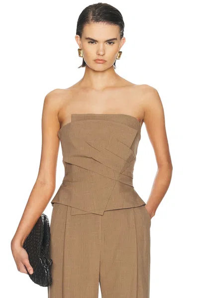 The Sei Wrap Bustier Top In Sand