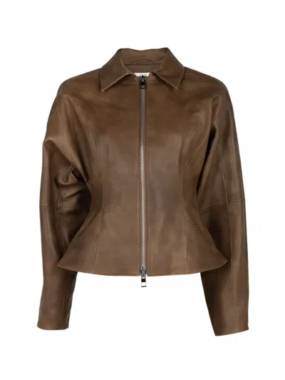 THE SEI ZIP-UP LEATHER JACKET