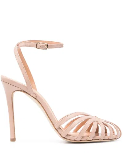 The Seller 100mm Leather Sandals In Pink