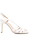 The Seller 100mm Slingback Leather Sandals In Multi