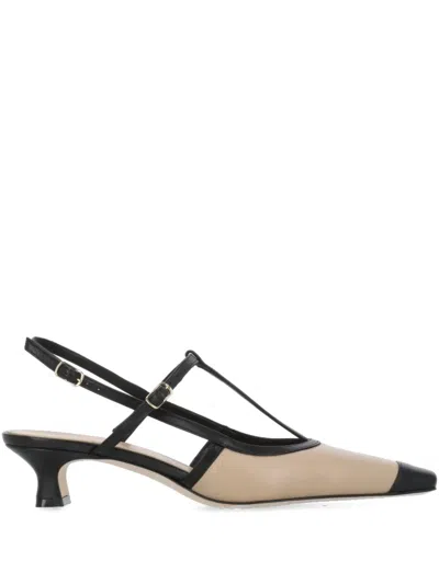 The Seller 40mm Leather Ankle-strap Pumps In Black