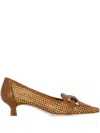 The Seller 40mm Woven Leather Pumps In Neutral