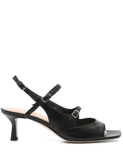 The Seller 50mm Leather Sandals In Black