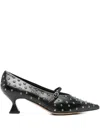 The Seller 50mm Pointed-toe Studded Pumps In Black
