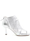 The Seller High Heels Ankle Boots In Silver Leather In Silver