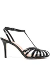 The Seller Sandals In Black Patent Leather In Black
