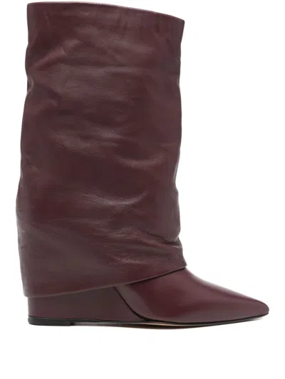 The Seller 90mm Slouchy Calf-leather Boots In Red