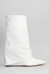 THE SELLER ANKLE BOOTS INSIDE WEDGE IN WHITE LEATHER