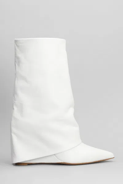 The Seller Ankle Boots Inside Wedge In White Leather