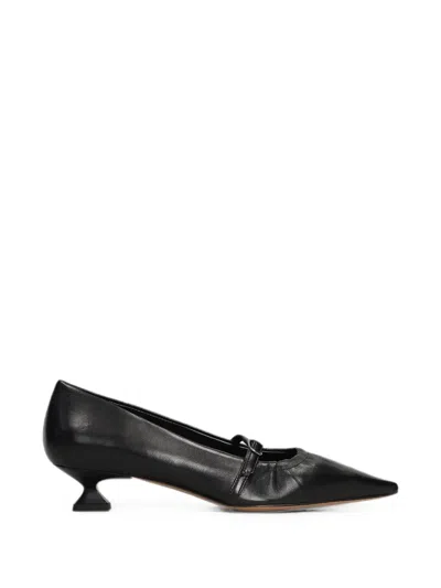 The Seller Buckle-strap Pointed-toe Leather Pumps In Red