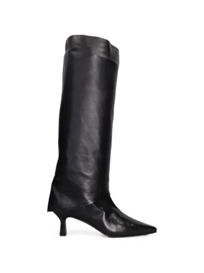 The Seller Fold-over Pointed-toe Boots In Pattern
