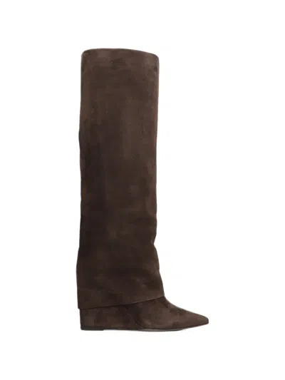 The Seller Foldover Wedge Boots In Multi