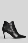 The Seller High Heels Ankle Boots In Black Leather In Black