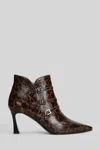 The Seller High Heels Ankle Boots In Animalier Leather In Animal Print