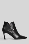 The Seller High Heels Ankle Boots In Black Leather In Black