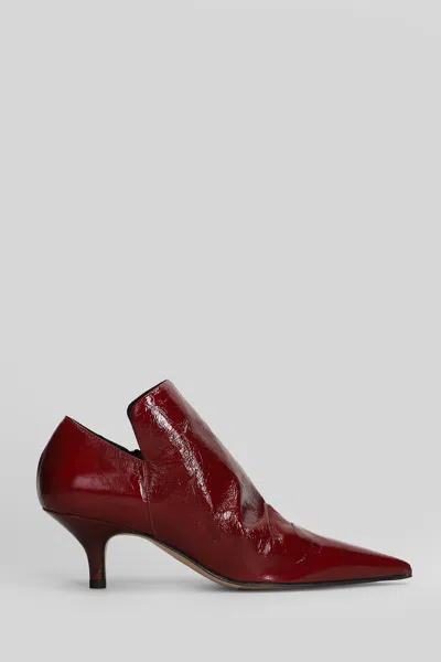 THE SELLER HIGH HEELS ANKLE BOOTS IN BORDEAUX LEATHER