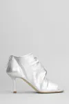 The Seller High Heels Ankle Boots In Silver Leather In Silver