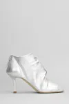 The Seller High Heels Ankle Boots In Silver Leather In Silver