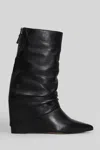 The Seller High Heels Boots In Black Leather In Black