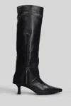 The Seller High Heels Boots In Black Leather In Black