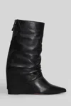 The Seller High Heels Boots In Black Leather In Black