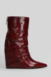 The Seller High Heels Boots In Bordeaux Leather In Burgundy