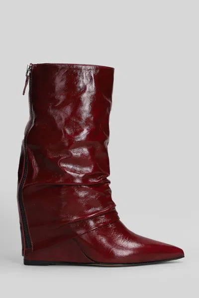 THE SELLER HIGH HEELS BOOTS IN BORDEAUX LEATHER