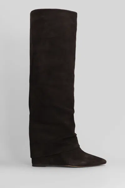 The Seller High Heels Boots In Dark Brown Suede