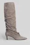 The Seller High Heels Boots In Grey Suede In Gray