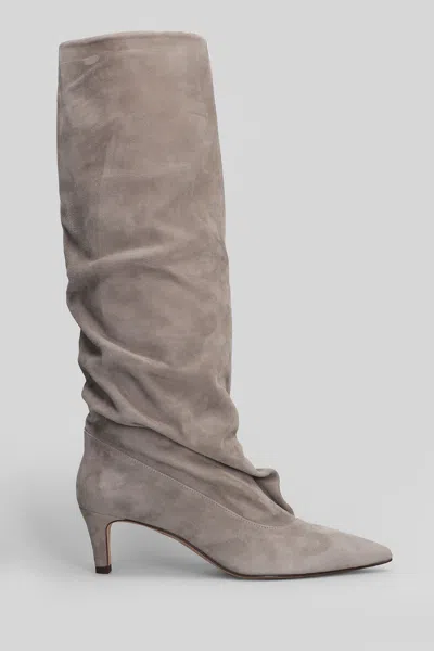 THE SELLER HIGH HEELS BOOTS IN GREY SUEDE