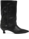 The Seller Low Heels Ankle Boots In Black Leather In Black