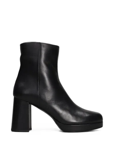 The Seller Leather Platform Ankle Boots In Black
