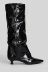 The Seller Low Heels Boots In Black Leather In Black