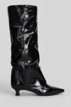 The Seller Low Heels Boots In Black Leather In Black