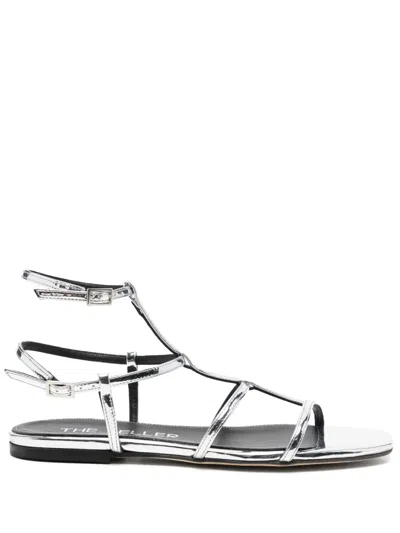 The Seller Metallic Leather Sandals