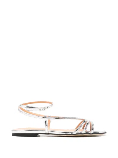 The Seller Metallic Multi-strap Sandals In Silver